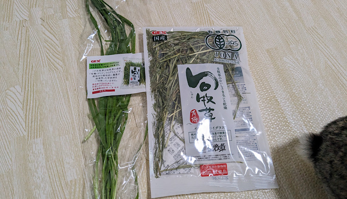 うさぎのしっぽブースでもらった牧草